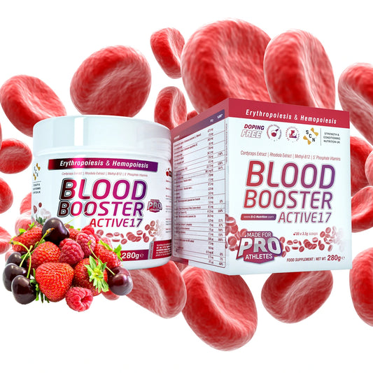 S-C-NUTRITION BLOOD BOOSTER ACTIVE17 280g - Lipofer, Zincnova - Aroma frutti rossi